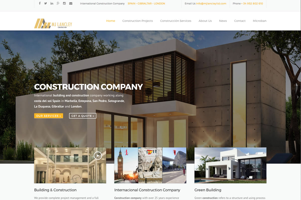web design for construction company